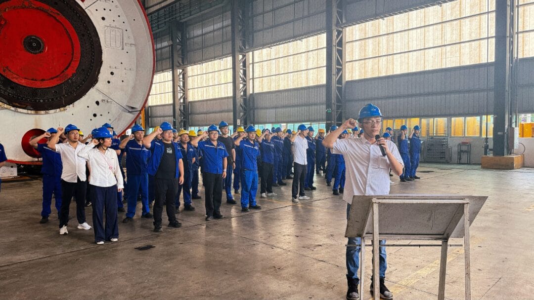 Sunward manufacturing base employees attend safety oath ceremony during Safety Production Month