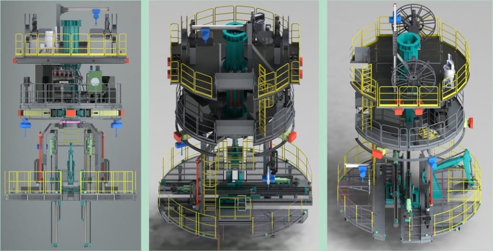 Rendering of the GSSJ-ZB8000E-S integrated vertical-shaft excavation and support equipment.